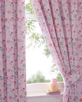 bluezoo Girl's pink 'Little Owl and Friends' curtains